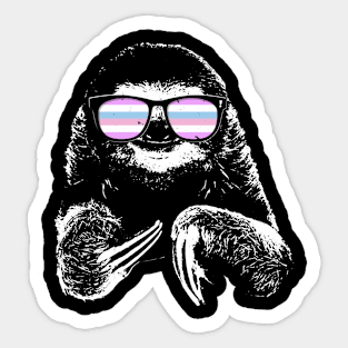 Pride Sloth Bigender Flag Sunglasses Sticker